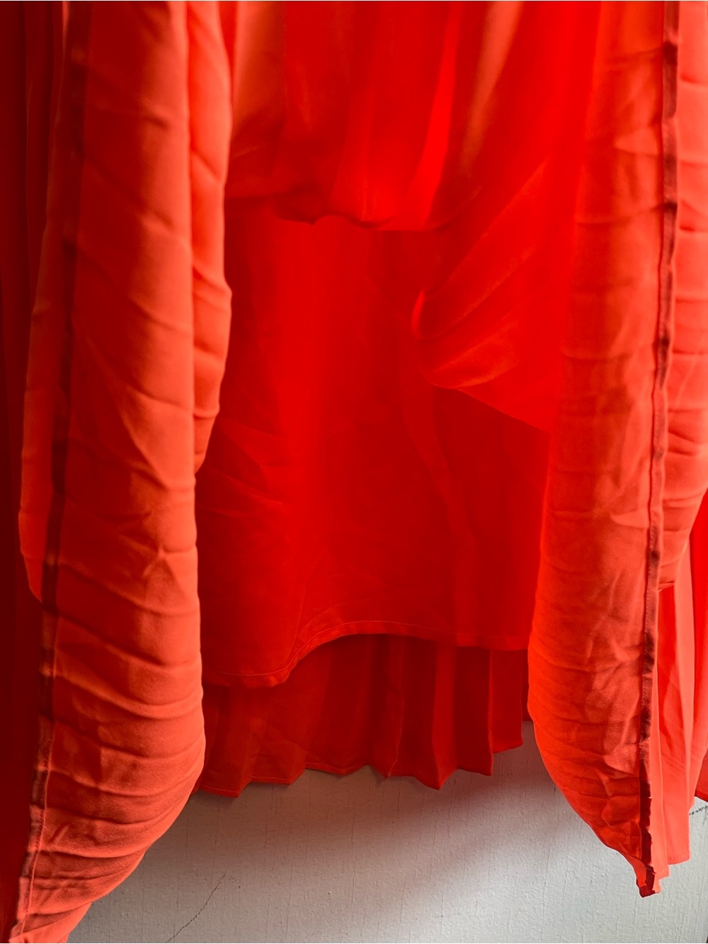 Banana Republic Coral Pleated Sleeveless Shift Dress 12 Accordion Wedding Guest - Picture 8 of 15